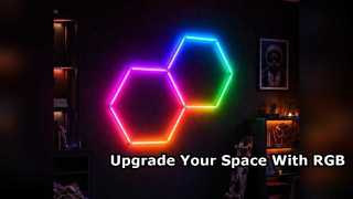 LED Hexagonal Light RGB Modular Honeycomb σύστημα οροφής που προσφέρει ευέλικτες επιλογές εγκατάστασης για εργαστήριο και γραφείο γυμναστηρίου γκαράζ