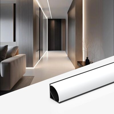 Καλή τιμή Προφίλ LED γωνίας 90 μοιρών με κράμα αλουμινίου 6063 T5 και οξείδωση αμμοβολής σε μέγεθος W16*H16mm σε απευθείας σύνδεση