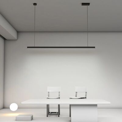 Anodized Aluminium 6063 Linear Light Profile with PMMA Diffuser for Suspended LED Lighting