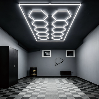 Καλή τιμή 568W LED Hexagon Light Μονουλικό σύστημα φωτισμού οροφής για γκαράζ γυμναστήριο εργαστήριο γραφείου συνδεσιμό μέλισσα LED Hex Light Panels σε απευθείας σύνδεση
