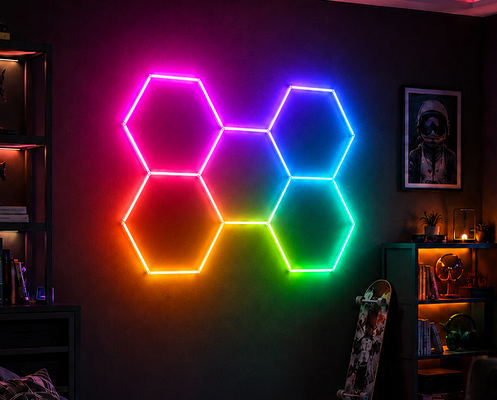 Συνδεσιμό LED εξαγωνικό φως RGB Honeycomb Modular Panels για εφαρμογές φωτισμού οροφών στο εργαστήριο γυμναστηρίου και γραφείου