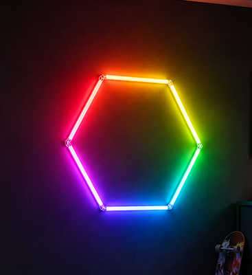 RGB LED Hexagon Light Μονουλευτικό σύστημα φωτισμού οροφής για γκαράζ γυμναστήριο εργαστήριο γραφείου συνδεσιμό μέλισσα LED Hex φωτιστικά πάνελ
