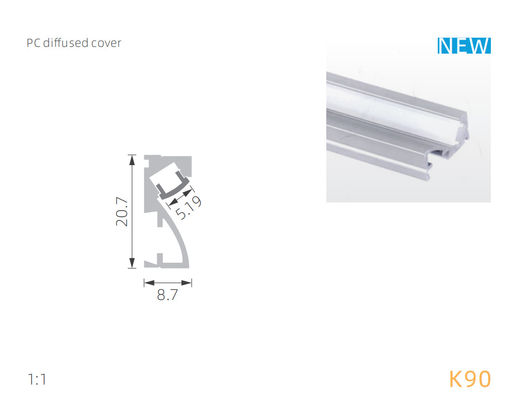 Διασκορπιστής PC PMMA για το γραμμικό lighint σχεδιαγράμματος τοίχων των οδηγήσεων αργιλίου 30D